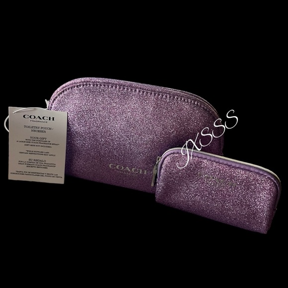 Purple (Sparkly) Coach Cosmetic-Makeup Bag/Coin-Pouch SET - Picture 15 of 15